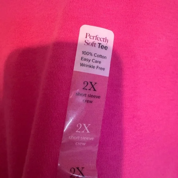 NWT SPRING/SUMMER Pink Short Sleeve Tee PLUS: 2X #B - Picture 6 of 8